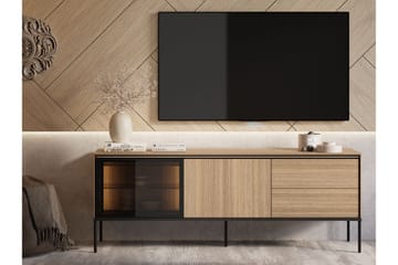 Basici Golvstående TV Bänk 167 cm med Förvaring i Mörkt Trä - Brun - Möbler - TV- & Mediamöbler - TV bänk & mediabänk