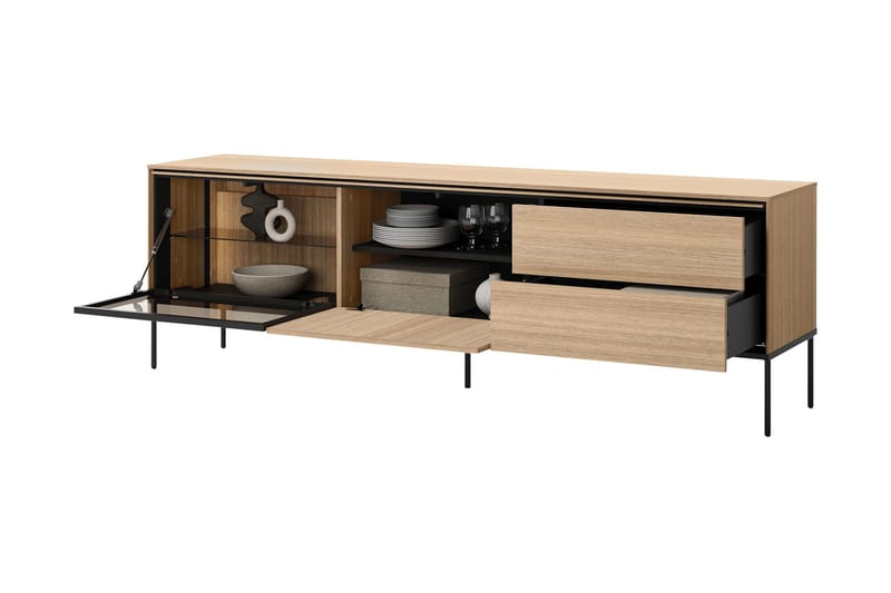 Basici Tv-bänk 197x41 cm - Grå/Grön - Möbler - TV- & Mediamöbler - TV bänk & mediabänk