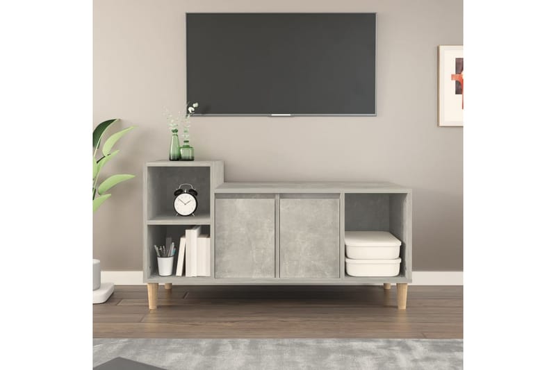 beBasic Tv-bänk betonggrå 100x35x55 cm konstruerat trä - Grey - TV bänk & mediabänk