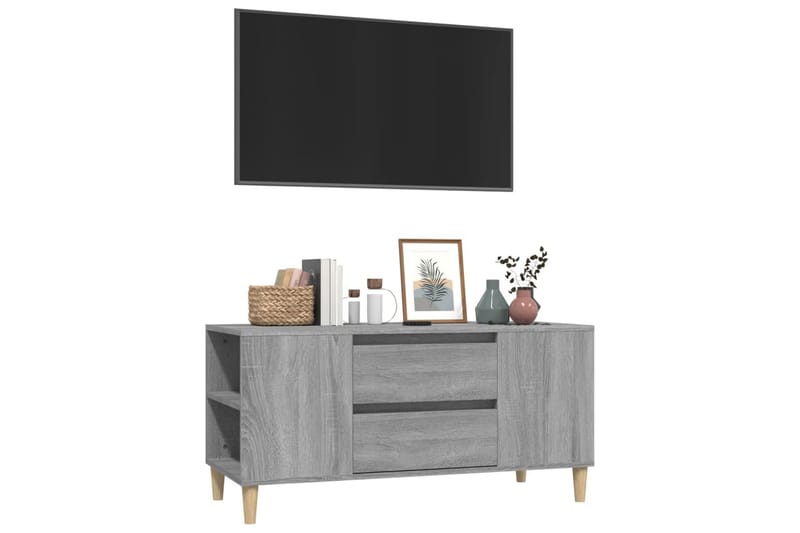 beBasic Tv-bänk grå sonoma 102x44,5x50 cm konstruerat trä - Grey - TV bänk & mediabänk