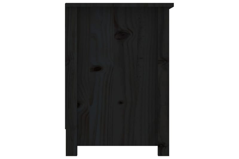 beBasic Tv-bänk svart 103x36,5x52 cm massiv furu - Black - TV bänk & mediabänk