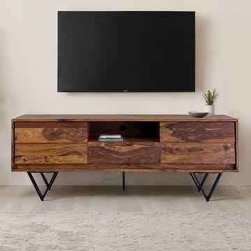Belano TV-bänk 160 cm Industriell stil - Varmbrun med svarta ben - Möbler - TV- & Mediamöbler - TV bänk & mediabänk