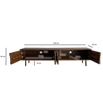 Belara TV-bänk 160 cm 3D-mönster - varm ljusbrun och svarta ben - Möbler - TV- & Mediamöbler - TV bänk & mediabänk
