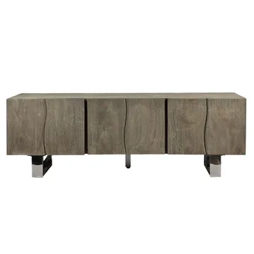 Belela TV-bänk 160 cm - rökgrå och krom - Möbler - TV- & Mediamöbler - TV bänk & mediabänk
