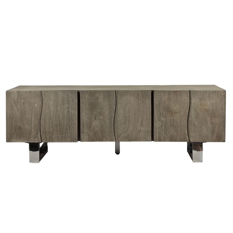 Belela TV-bänk 160 cm - rökgrå och krom - Möbler - TV- & Mediamöbler - TV bänk & mediabänk