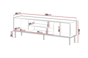 Belonger Tv-bänk 180 cm - Svart - Möbler - TV- & Mediamöbler - TV bänk & mediabänk