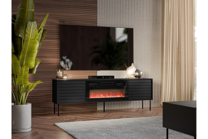 Belonger Tv-bänk 180 cm - Svart - Möbler - TV- & Mediamöbler - TV bänk & mediabänk