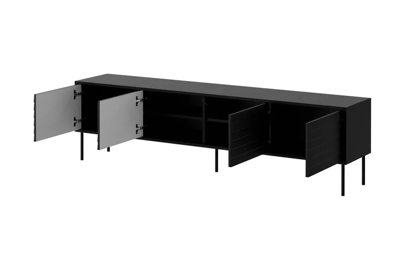 Belonger Tv-bänk 200 cm - Svart/Valnöt - Möbler - TV- & Mediamöbler - TV bänk & mediabänk