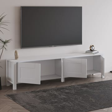 Belor Golvstående TV Bänk 160 cm med Förvaring i Målat Trä - Vit - Möbler - TV- & Mediamöbler - TV bänk & mediabänk
