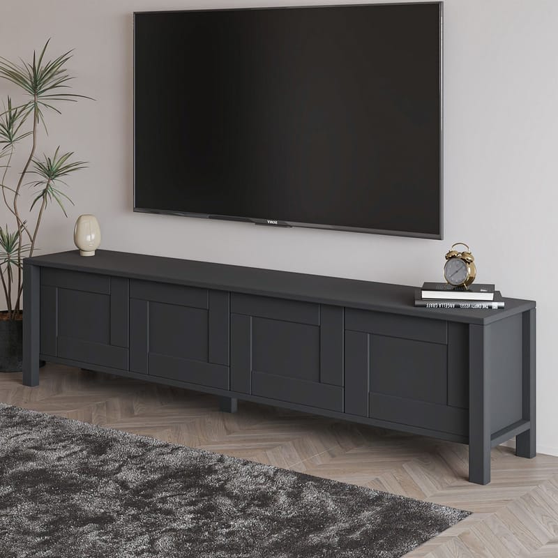Belor TV-bänk 160x45x35 cm - Antracit - Möbler - TV- & Mediamöbler - TV bänk & mediabänk