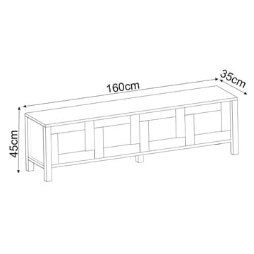 Belor TV-bänk 160x45x35 cm - Vit - Möbler - TV- & Mediamöbler - TV bänk & mediabänk