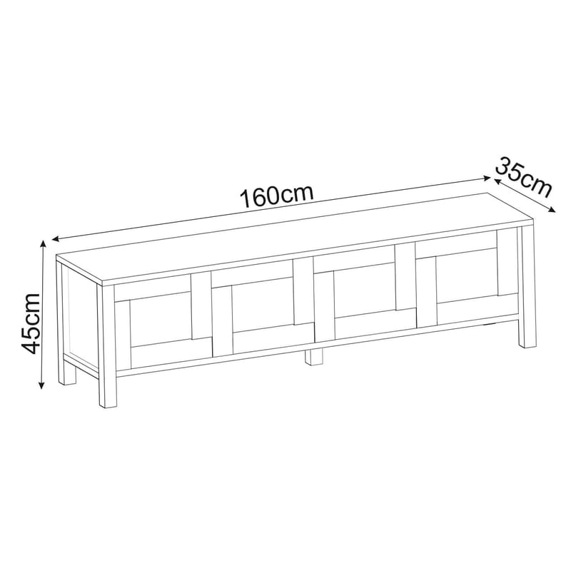 Belor TV-bänk 160x45x35 cm - Vit - Möbler - TV- & Mediamöbler - TV bänk & mediabänk