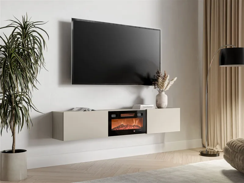 Berik Tv-bänk 180 cm - beige och svart - Möbler - TV- & Mediamöbler - TV bänk & mediabänk