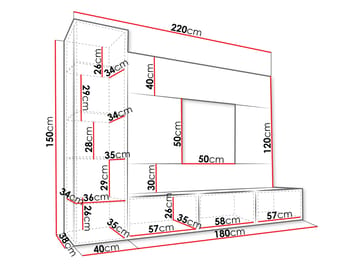 Bernice Tv-skåp 220 cm - brun - Möbler - TV- & Mediamöbler - TV-möbelset