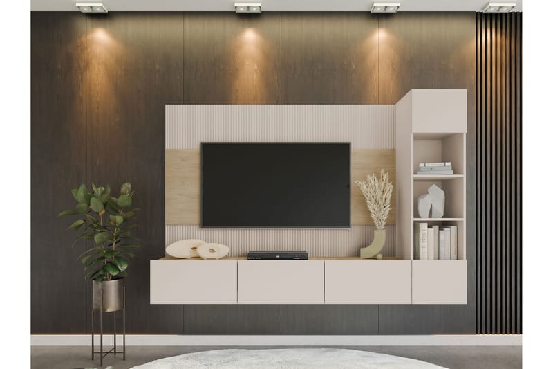 Bernice Tv-skåp 220x38 cm - Beige - Möbler - TV- & Mediamöbler - TV-skåp