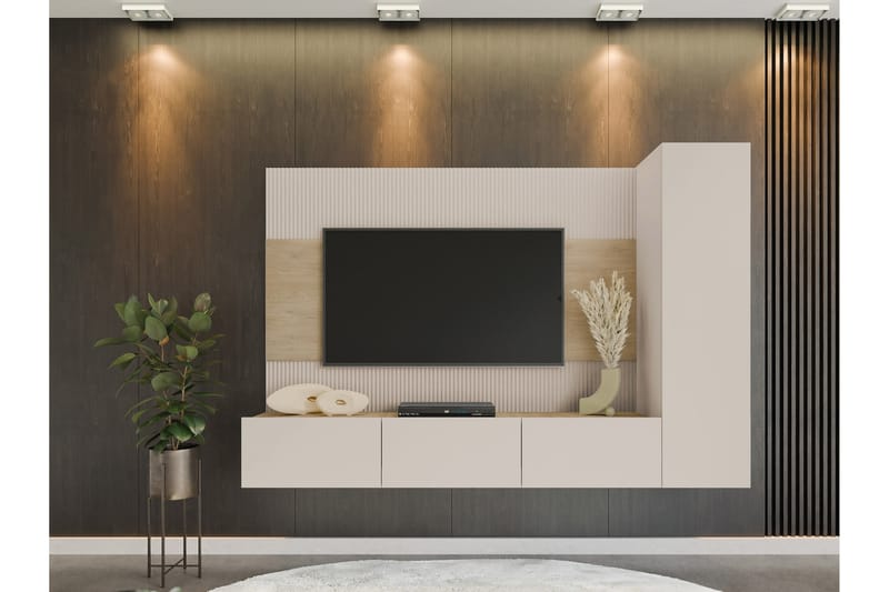 Bernice Tv-skåp 220x38 cm - Beige - Möbler - TV- & Mediamöbler - TV-skåp