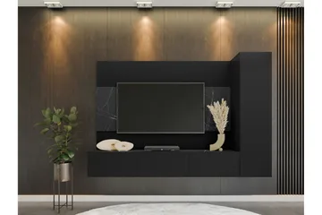 Bernice Tv-skåp 220x38 cm - Svart - Möbler - TV- & Mediamöbler - TV-möbelset