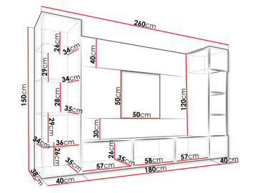Bernice Tv-skåp 260 cm - brun - Möbler - TV- & Mediamöbler - TV-möbelset