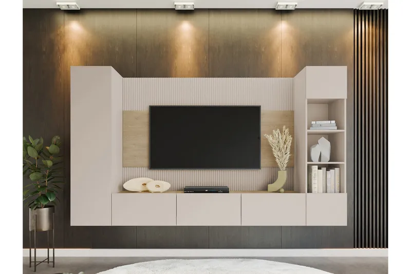 Bernice Tv-skåp 260x38 cm - Beige - Möbler - TV- & Mediamöbler - TV-möbelset