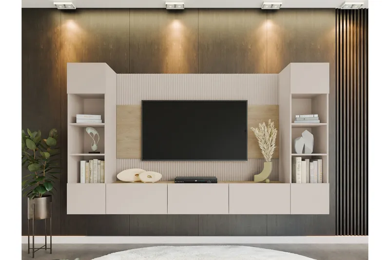 Bernice Tv-skåp 260x38 cm - Beige - Möbler - TV- & Mediamöbler - TV-möbelset