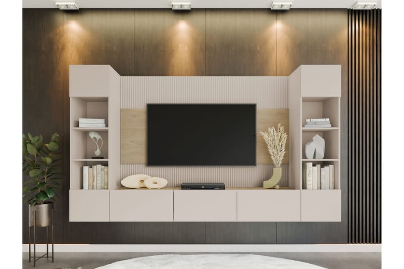 Bernice Tv-skåp 260x38 cm - Beige - Möbler - TV- & Mediamöbler - TV-möbelset