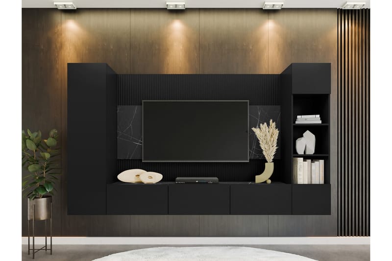 Bernice Tv-skåp 260x38 cm - Svart - Möbler - TV- & Mediamöbler - TV-skåp