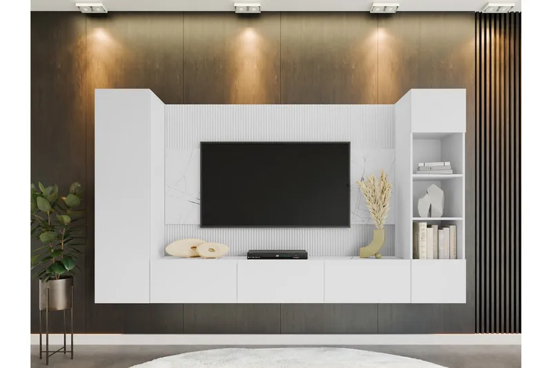 Bernice Tv-skåp 260x38 cm - Vit - Möbler - TV- & Mediamöbler - TV-möbelset