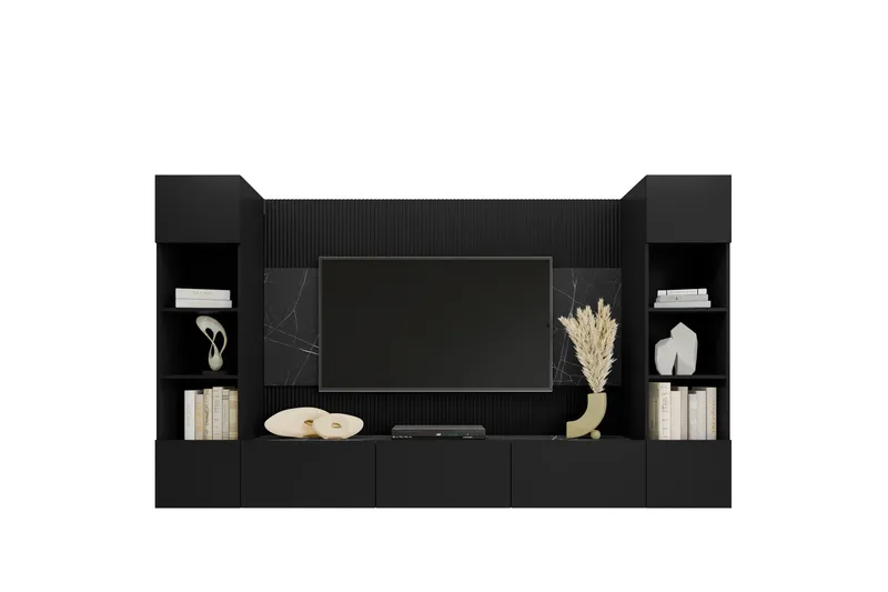 Bernice Tv-skåp 38x150 cm - Svart - Möbler - TV- & Mediamöbler - TV-möbelset