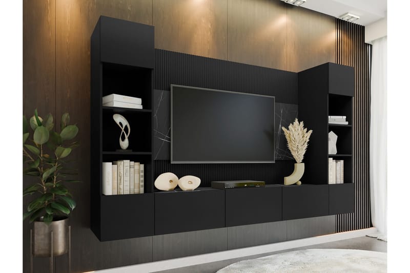 Bernice Tv-skåp 38x150 cm - Svart - Möbler - TV- & Mediamöbler - TV-möbelset