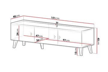 Betsi Tv-bänk 151x40 cm - Möbler - TV- & Mediamöbler - TV bänk & mediabänk