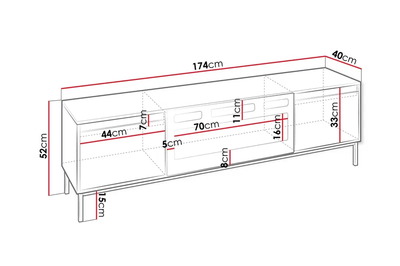 Bjurholm Tv-bänk 174 cm - Vit - Möbler - TV- & Mediamöbler - TV bänk & mediabänk