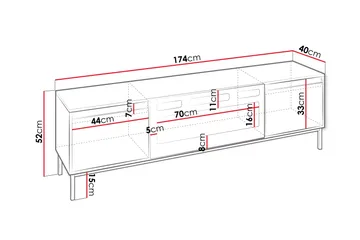 Bjurholm Tv-bänk 174 cm - Vit - Möbler - TV- & Mediamöbler - TV bänk & mediabänk