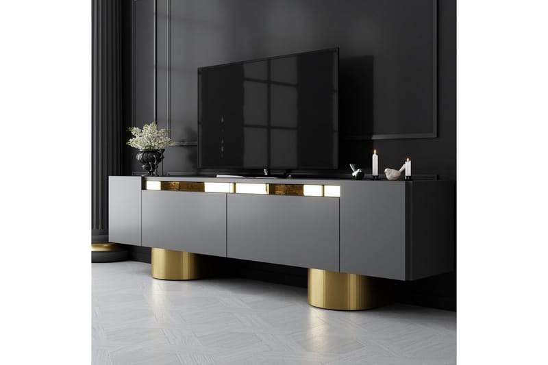 Bohem Tv-bänk 180 cm - Guld/Antracit - Möbler - TV- & Mediamöbler - TV bänk & mediabänk