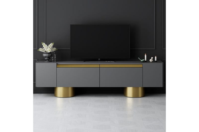 Bohem Tv-bänk 180 cm - Guld/Antracit - Möbler - TV- & Mediamöbler - TV bänk & mediabänk