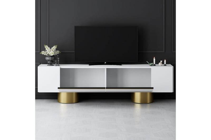 Bohem Tv-bänk 180 cm - Guld/Vit - Möbler - TV- & Mediamöbler - TV bänk & mediabänk