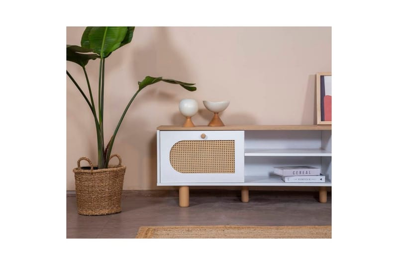 Bohem Tv-bänk 180 cm - Mediumfärgat trä/Vit - Möbler - TV- & Mediamöbler - TV bänk & mediabänk