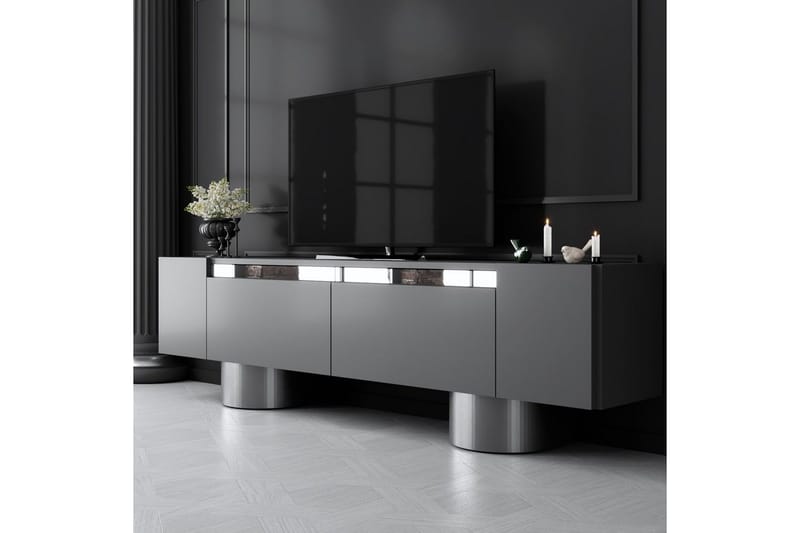 Bohem Tv-bänk 180 cm - Silver/Antracit - Möbler - TV- & Mediamöbler - TV bänk & mediabänk