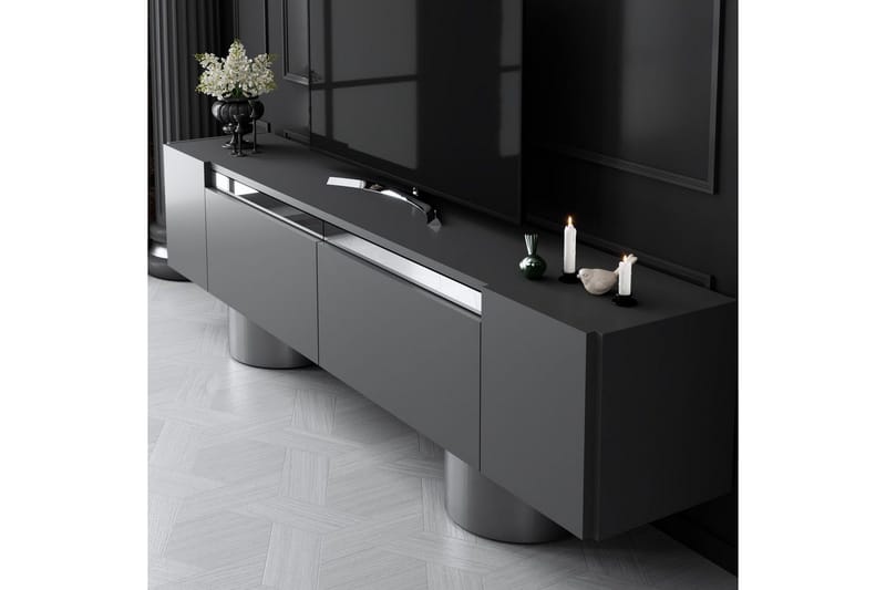 Bohem Tv-bänk 180 cm - Silver/Antracit - Möbler - TV- & Mediamöbler - TV bänk & mediabänk