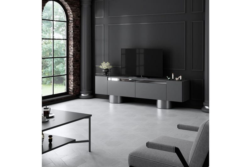 Bohem Tv-bänk 180 cm - Silver/Antracit - Möbler - TV- & Mediamöbler - TV bänk & mediabänk