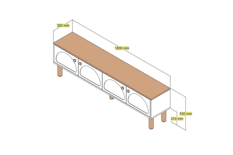 Bohem Tv-bänk 180 cm - Vit - Möbler - TV- & Mediamöbler - TV bänk & mediabänk