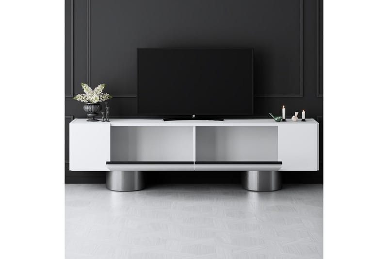 Bohem Tv-bänk 180 cm - Vit/Silver - Möbler - TV- & Mediamöbler - TV bänk & mediabänk
