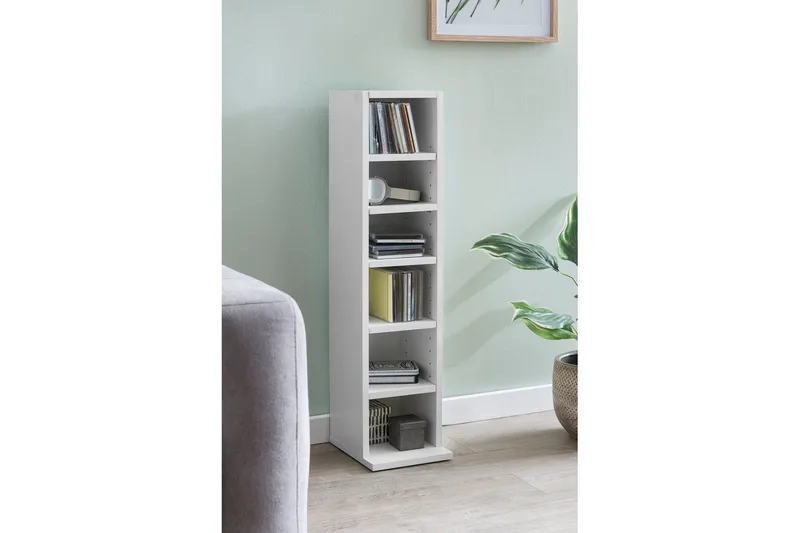 Bokhylla 21 cm i Målat Trä - Vit - Förvaring - Hylla - Bokhylla