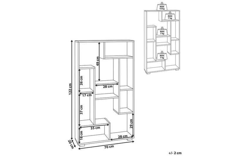 Bokhylla Alma Ljus trä, svart - Ljus trä, svart - Förvaring - Hylla - Bokhylla