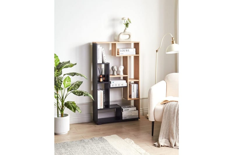 Bokhylla Alma Ljus trä, svart - Ljus trä, svart - Förvaring - Hylla - Bokhylla