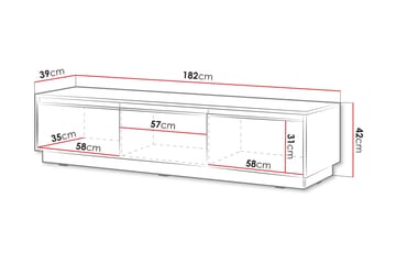 Bolstan Tv-bänk 182 cm - Vit - Möbler - TV- & Mediamöbler - TV bänk & mediabänk