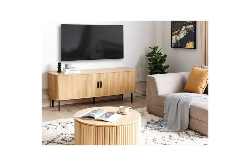 Bradley TV-bänk med Förvaring i Trä - Ljusbrun - Möbler - TV- & Mediamöbler - TV bänk & mediabänk
