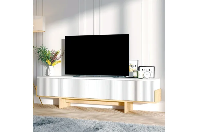 Brin Tv-bänk 180 cm - Natur/Vit - Möbler - TV- & Mediamöbler - TV bänk & mediabänk
