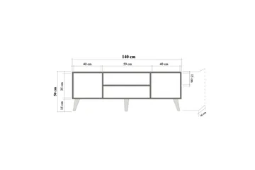 Brokind TV-Bänk 140 cm - Brun - Möbler - TV- & Mediamöbler - TV bänk & mediabänk