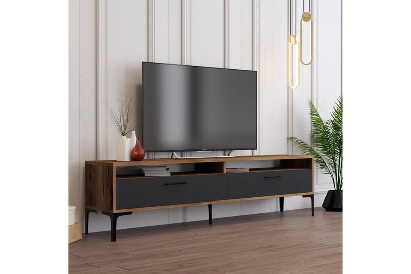 Brutorp Tv-bänk 180 cm - Valnöt/Antracit - Möbler - TV- & Mediamöbler - TV bänk & mediabänk