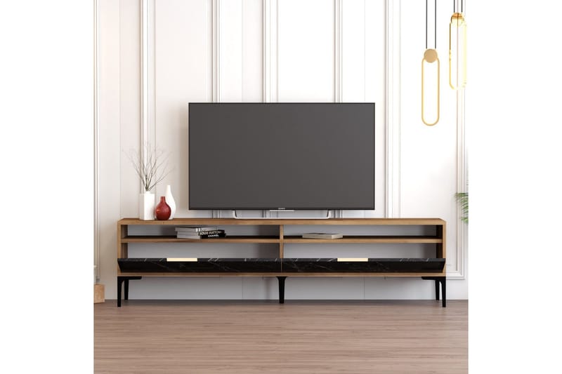Brutorp Tv-bänk 180 cm - Valnöt/Svart Marmor - Möbler - TV- & Mediamöbler - TV bänk & mediabänk